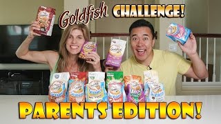 GOLDFISH CHALLENGE  PARENTS EDITION 16 Fishy Flavors [upl. by Zat]