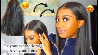 How To ReviveSlay Synthetic Wig  Restore Old Wigs [upl. by Ivett]