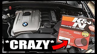 BMW N52 Performance Air Filter Installation Crazy Difference [upl. by Hodgson]