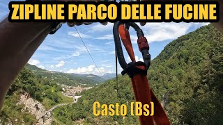 ZIPLINE volo nel vuoto  Parco delle Fucine a Casto Bs [upl. by Connors]