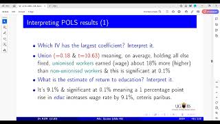 Panel data pooled OLS results interpretation [upl. by Sirron]