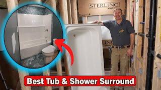 Kohler Sterling Tub and Shower Surround Installation  PLAN LEARN BUILD [upl. by Kathrine226]