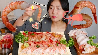 MUKBANG 쉬어가는 영상😓 홍새우회 홍새우 간장새우장 리얼사운드 먹방 Raw red shrimp Real sound asmr eating [upl. by Annaig]