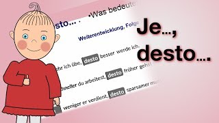 Wie funktioniert quotJE   DESTO quot   Deutsch lernen  Niveau B1  B2  HD [upl. by Yvonne]