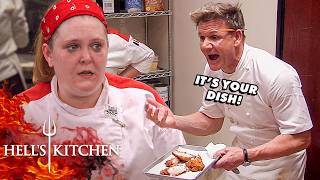 Chef Ramsays Fuming as Chef Messes Up Her Own Dish  Hells Kitchen [upl. by Aranahs191]