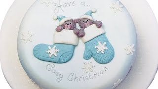 Karen Davies Cake Decorating Moulds  Molds  tutorial  how to  Christmas Teddy in Mitten [upl. by Weihs586]