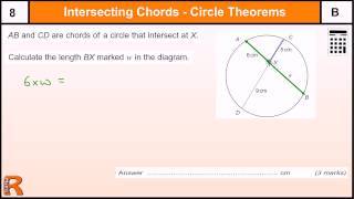 Circle theorem Intersecting Chords GCSE Maths revision Exam paper practice amp help [upl. by Elyrpa]