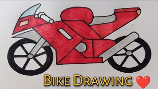 How to draw a bike  Easy steps to draw bike for beginners [upl. by Saiff]