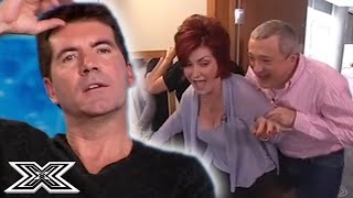 FUNNIEST X Factor Moment Ever Sharon Osbourne WALKS INTO A DOOR  X Factor Global [upl. by Gabrila]