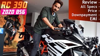 2020 KTM RC 390 BS6 Review  All Specifications  Price  EMI amp All Details [upl. by Araic]