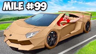 Driving 100 Miles In Cardboard Lamborghini [upl. by Lymn]