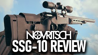 The Novritsch SSG10 Airsoft Sniper Rifle Review [upl. by Haye]