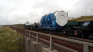 Flask train entering Sellafield with two Class 68 locomotives 68006 and 68033 [upl. by Purvis286]