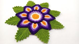 Aplica esta bonita flor en tus tapetes a crochet paso a paso  crochet flower pattern tutorial [upl. by Leitman]