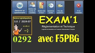 Entraînement 0292 à la licence radioamateur avec Exam1  Lundi 30 septembre 2024  15h30 [upl. by Lory]