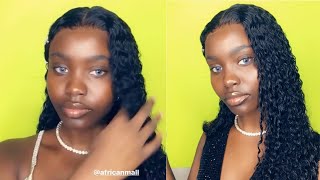 HOW I MELT BLEACH AND TINT MY LACE FRONTAL WIG INSTALL  STOCKING CAP METHOD ft AFRICANMALL HAIR [upl. by Kordula]