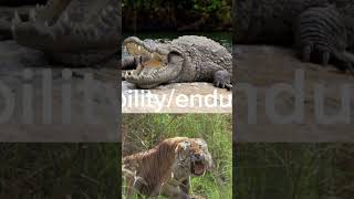 mugger crocodile vs Bengal tiger crocodile tiger music lion alligator jaguar caiman phonk [upl. by Syd430]