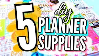 5 EASY DIY PLANNER SUPPLIES  About my Happy Planner  Back to School DIYs 2017 [upl. by Occer]