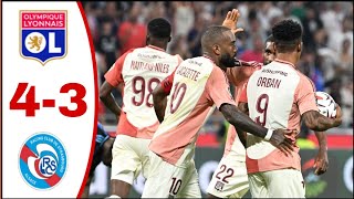 Olympique Lyon vs Strasbourg 43 All Goals ResultsExtended Highlights Gift Orban Goals Doubles [upl. by Eicart]