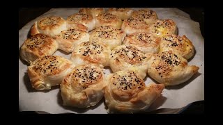 ✅ Rose shape Phyllo dough  Pırasalı gül börek nasıl yapılır [upl. by Medwin]