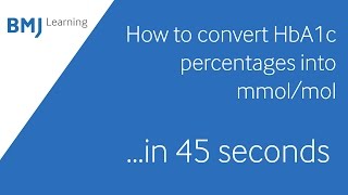 Convert HBa1c percentages to mmolmol in 45 seconds [upl. by Tova]