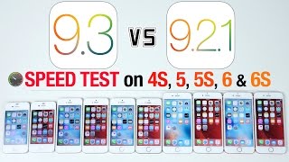 iOS 93 vs iOS 921 Speed Test on iPhone 6S 6 5S 5 amp 4S [upl. by Yreved]