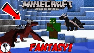 Minecraft EXPANSIVE FANTASY Addon MCPEXboxBedrock Dragons [upl. by Comptom327]