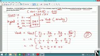 4 bit DAC Numerical  MEX  TE MECH  SPPU  2015 Course [upl. by Eseerehs410]