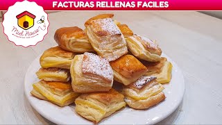 Facturas muy fáciles y económicas cuadraditos rellenos de crema [upl. by Enila]