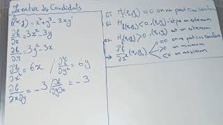 Comment Déterminer la nature du points critiques dune fonction à 2variables  lOptimisation [upl. by Boehmer271]