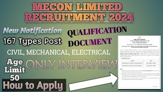 MECON LIMITED RECRUITMENT 2024MECON LIMITED RANCHI VACCANCY FORM FILL UP VIDEO FULL DETAILS [upl. by Luehrmann959]