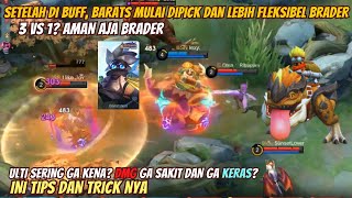 TUTORIAL CARA MAIN BARATS SETELAH DI BUFF AGAR SAKIT DAN KERAS GAMEPLAY DAN ITEM SERTA EMBLEM BARAT [upl. by Annad]