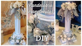 COMO HACER UN CANDELABRO DIY con cartón y madera  yobanka art [upl. by Nywles]