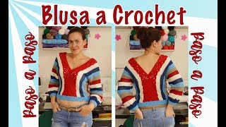 Blusa a Crochet fácil  Paso a paso [upl. by Yrrat]