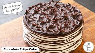 Eggless Chocolate Crêpe Cake Recipe  No Oven Chocolate Cake Recipe  The Terrace Kitchen [upl. by Muhan]