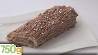 Recette de Bûche de Noël à la crème au beurre pralinée  750g [upl. by Anirok488]