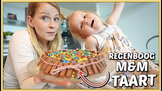 PROBEREN EEN REGENBOOG MampM TAART NA TE MAKEN 🙈  Bellinga Vlog 2489 [upl. by Notsej]