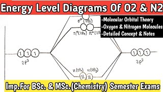 Energy Level Diagrams Of O2 and N2  Oxygen amp Nitrogen Molecule  Molecular Orbital Theory [upl. by Tomaso]