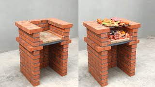 Build an outdoor barbecue from red bricks [upl. by Ordnasela]