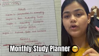 Monthly Study Planner  For Class 11 Commerce  Important tips Barkha Sahni [upl. by Podvin]