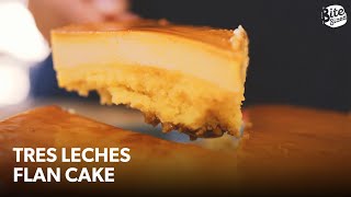 How To Bake Tres Leches Flan Cake  Filipino Milk Cake Recipe [upl. by Blood]