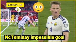 McTominay disallowed goal vs Spain  VAR for rule out for offside 🥺 [upl. by Lertnek]