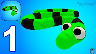 Wriggly Snake  Gameplay Walkthrough Part 1 Tutorial Snake Eat Apples Game AndroidiOS [upl. by Arvid984]