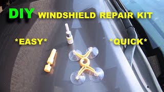 DIY WINDSHIELD REPAIR FILLING CRACK  CHIP Windshield Repair Kit [upl. by Esya]