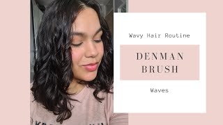 Denman Brush Tutorial on Wavy Hair Routine [upl. by Cloutman]