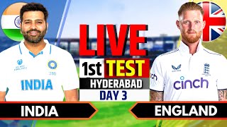 India vs England 1st Test Day 3  India vs England Live Match  IND vs ENG Live Score amp Commentary [upl. by Eisor]