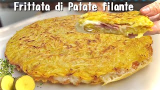 FRITTATA DI PATATE FILANTE croccante in padella 🥔 ricetta facile e veloce [upl. by Hadley157]