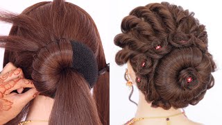 brilliant bun hairstyle for bridal  hairstyle for women [upl. by Flanders]