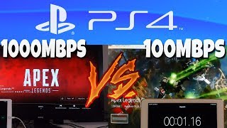 Downloading Apex Legends on PS4 1000Mbps vs 100Mbps Internet [upl. by Oleusnoc]