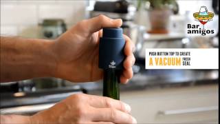 Bar Amigos® Vacuum Wine Stopper Saver Pump Sealer With Patented Technology [upl. by Wennerholn854]